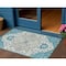 Homeroots 3' X 5' Teal Blue Green And Ivory Oriental Washable Indoor Outdoor Area Rug 596644 - alternate 1