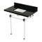 Kingston Brass 36" Black Granite Console Sink with Acrylic Legs, 8-Inch, 3-Hole, Black Granite/Polished Chrome KVPK36KASQ1 - alternate 1