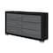 Homeroots 63" Black And Gray Wood Six Drawer Double Dresser 643688 - alternate 5
