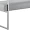 Homeroots 21" Gray and Silver Upholstered Faux Leather Bench 530652 - alternate 3