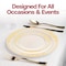 Smarty Had A Party Ivory w/Gold Harmony Rim Plastic Dinnerware Value Set (120 Dinner Plates + 120 Salad Plates), 240PK 640GVP-CASE - alternate 5