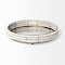 Homeroots 22in Antiqued Gold And White Metal Wood And Mirrored Glass Round Vanity Tray 376042 - alternate 2