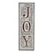 Homeroots 19" X 6" Gray and Brown Handcrafted Joy Metal Wall Decor 487510 - alternate 1