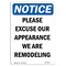 Signmission Please Excuse Our Appearance Remodeling, 3.5 in W x Rectangle, Vinyl Decal OS-2PACK-NS-D-35-V-16354 - alternate 3