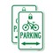Signmission Parking With Lock Cycle & Bidirectional Arrow Symbol, 12'' X 18'', Heavy Gauge Aluminum, 2PK A-1218-2PACK-23475 - alternate 1