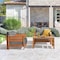 Alaterre Furniture Alaterre Barton 3 Piece Patio Furniture Set with Gray Cushions Natural Finish Design 80-BARTON-CH2TB-G - alternate 5