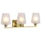 Nuvo Lune, 3 Light Vanity, Vintage Brass Finish, Etched White Glass 60/8233 - alternate 2