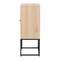 Baxton Studio Ardon Bohemian Light Brown Finished Wood and Black Metal 2-Door Storage Cabinet with Natural Rattan 196-12077-ZORO - alternate 2