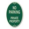 Signmission No Parking Private Property Green & Tan, 12 Inch X 18 Inch Designer, Heavy Gauge Aluminum A-OV-G-1218-9822 - alternate 1