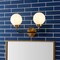 Jonathan Y Caleb 18" 2-Light Contemporary Transitional Iron/Glass LED Vanity Light, Brass Gold/Black/White JYL9057B - alternate 4