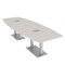 Skutchi Designs Boat Conference Table With Power Unit, 48 in W, 144 in L, Ivory HAR-BOT-48x144-DOU-K458-ESIL - alternate 1