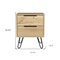Homeroots 22" Oak Wood Two Drawer Nightstand 543659 - alternate 4