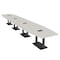 Skutchi Designs Boat Conference Table With Power Unit, 48 in W, 264 in L, Ivory HAR-BOT-48x264-DOU.BK-K458-EBLK - alternate 1