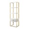 Homeroots 71" White Stainless Steel and Wood Three Tier Etagere Bookcase with A Drawer 544737 - alternate 4
