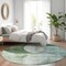 Homeroots 8' Mint Green And Fern Green Round Geometric Washable Indoor Outdoor Area Rug 604943 - alternate 3