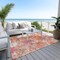 Homeroots 5' X 8' Blush Pink And Orange Floral Washable Indoor Outdoor Area Rug 611187 - alternate 4