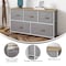 Flash Furniture Harris 5 Drawer Vertical Storage Dresser with White Cast Iron Frame, Oak Wood Top and Beige Easy Pu WX-5L206-W-WH-BG-GG - alternate 4