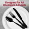 Smarty Had A Party Black Baroque Disposable Plastic Cutlery Set - 480 Spoons, 480 Forks and 480 Knives, 1440PK 8330-B-CS-CASE - alternate 2