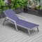 Leisuremod Marlin Patio Chaise Lounge Chair with Armrests in Grey Aluminum Frame, Navy Blue MLAGR-77NBU - alternate 3