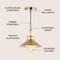 Jonathan Y Colin 9.75" Adjustable Iron/Glass Retro Hurricane LED Pendant, Brass Gold JYL6120A - alternate 5
