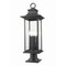 Z-Lite Tiberius 4 Light Outdoor Pier Mounted Fixture, Black/Clear Seedy, 9 In W x 27.25 In H 5017PHBR-533PM-BK - alternate 1