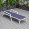 Leisuremod Marlin Patio Chaise Lounge Chair with Armrests in White Aluminum Frame, Navy Blue MLAW-77NBU - alternate 3