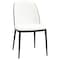 Leisuremod Tule Dining Side Chair with Leather Seat and Steel Frame, Black/White, 4PK TCBL18W4 - alternate 3