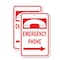 Signmission Emergency Phone w/ right arrow, 18'' X 24'' 2 Signs, Heavy Gauge Aluminum, 2PK A-1824-2PACK-2653 - alternate 1