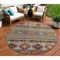Homeroots 8' Rust Gray And Gold Round Tribal Washable Indoor Outdoor Area Rug 615418 - alternate 1