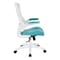 Office Star Products Ventilated Seating White Screen Back Manager's Chair, Linen Turquoise EM60926WH-F28 - alternate 4