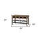 Homeroots Brown Solid Wood Top Kitchen Island With Two Tier Black Metal Rolling 380617 - alternate 3