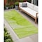 Homeroots 8' Runner Green Abstract Washable Non Skid Indoor Outdoor Runner Rug 559740 - alternate 1
