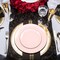 Smarty Had A Party 10.25" Pink with Gold Organic Round Disposable Plastic Dinner Plates (120 Plates), 120PK 930PG-CASE - alternate 2