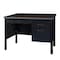 Regency Steel Single Pedestal Teacher's Office Desk, Center Drawer 48inx30in - Neo Walnut Top, Black Base 66348SPCDNWBK - alternate 1