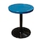 Leisure Craft 24" Round Perforated Pedestal Table, Portable, 30"H, Blue 24TAB30-BLUE - alternate 1
