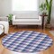 Homeroots 8' Navy Blue Purple And Beige Round Plaid Washable Indoor Outdoor Area Rug 601412 - alternate 5
