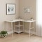Homeroots 47" White Wood and Metal Corner Trestle Computer Desk 489994 - alternate 3