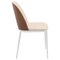 Leisuremod Tule Dining Side Chair with Leather Seat and White Powder-Coated Steel Frame, Walnut/Light Brown TWCWN18LBR - alternate 3