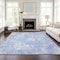 Homeroots 9' X 12' Sky Blue Denim Blue And Ivory Abstract Washable Indoor Outdoor Area Rug 583176 - alternate 3