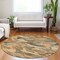 Homeroots 8' Copper And Orange Round Abstract Washable Indoor Outdoor Area Rug 609234 - alternate 3
