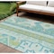 Homeroots 10' X 14' Mint Green Blue And Ivory Aztec Washable Indoor Outdoor Area Rug 598483 - alternate 1