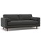Homeroots 89" Gray Fabric Sofa With Ottoman With Brown Legs 641058 - alternate 1