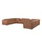 Homeroots Chestnut Italian Leather Power Reclining U Shaped ten Piece Corner Sectional With Console 632584 - alternate 3