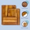 Happimess Hespera Handcrafted Acacia Wood Grain Reversible Cutting Board w/Juice Grooves and Built-In Handle,  CUT1004B-3SET - alternate 3
