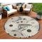 Homeroots 8' Beige Round Floral Indoor Outdoor Area Rug 527637 - alternate 1