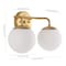 Jonathan Y Louis Parisian Globe 15" 2-Light Metal/Frosted Glass Modern Contemporary LED Vanity Light, Gold Paint JYL3535A - alternate 4