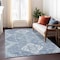Homeroots 8' X 10' Navy Blue And Denim Blue Medallion Washable Indoor Outdoor Area Rug 589035 - alternate 2