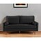 Homeroots 69" Black Velvet Sofa And Toss Pillows With Dark Brown Legs 543708 - alternate 1