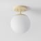 Jonathan Y Marcel Bistro 7.75" 1-Light Bohemian Farmhouse Iron/Frosted Glass LED Semi Flush Mount, Beige/White JYL7499B - alternate 2