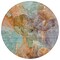 Homeroots 8' Copper Orange And Teal Blue Round Abstract Washable Indoor Outdoor Area Rug 581763 - alternate 4